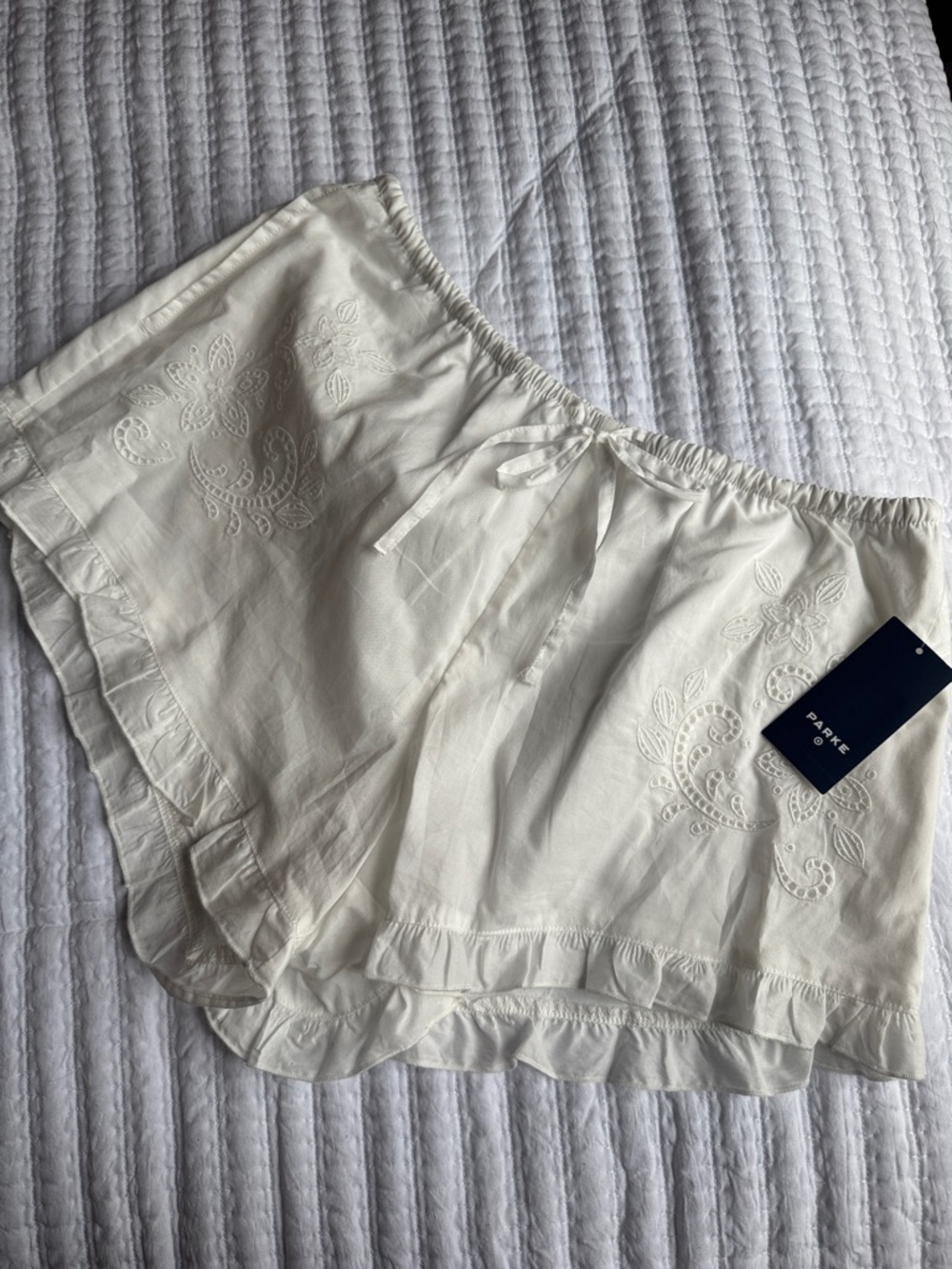 TARGET x PARKE Woman mid rise woven drawstring shorts
